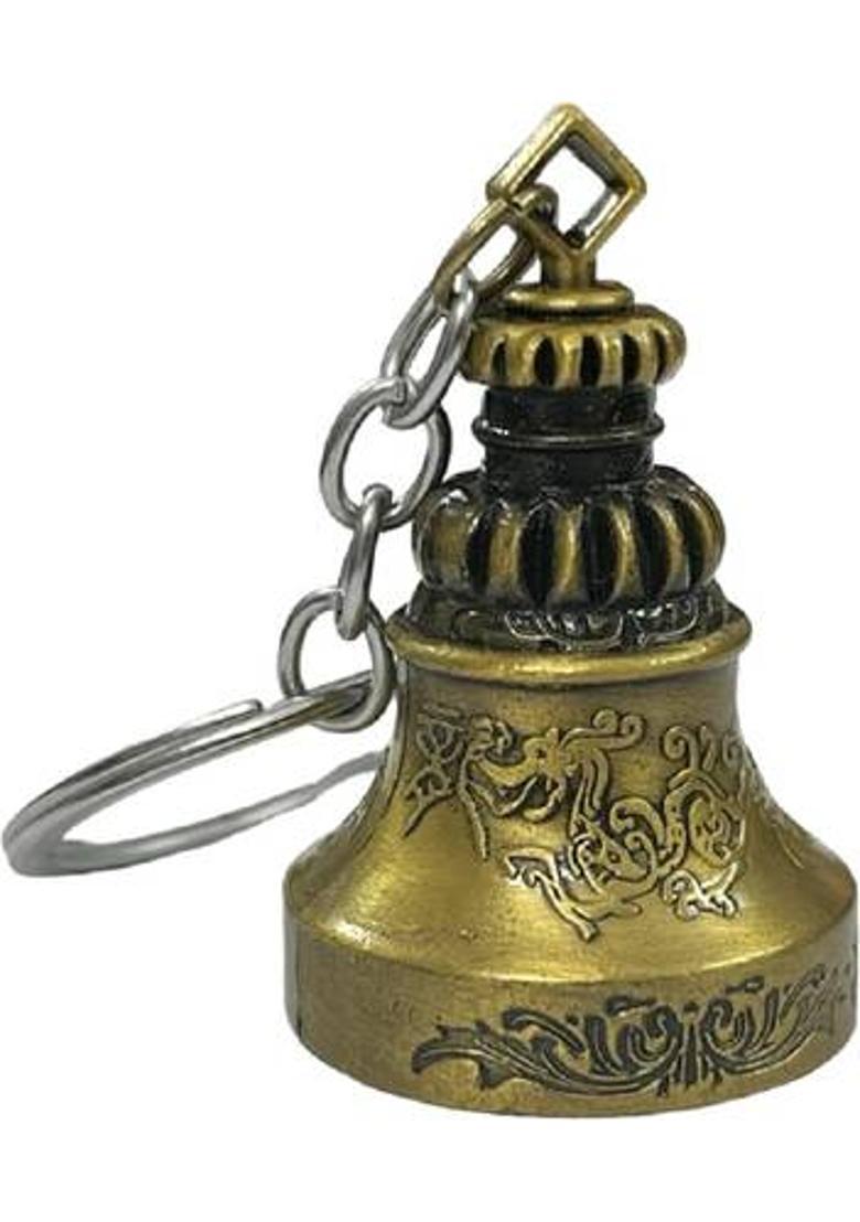 numeroastro Tibetan Bell KeyChain | Guardian Bell Key Chain Decorative Showpiece - 5 cm&nbsp;&nbsp;(Metal, Multicolor) - Indya