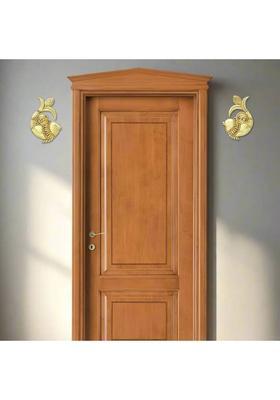 utsavicraft Traditional Majestic Pair of Shubh Labh On Fish Wall Hang Decorative Showpiece - 15 cm&nbsp;&nbsp;(Brass, Gold)