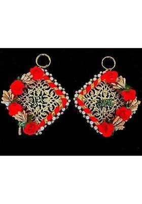 Hastshilip Beautiful Shubh-Labh Wall Hanging,Diwali Decoration Pack of 2&nbsp;&nbsp;(Red)