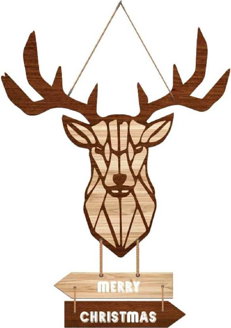 Home Delight Merry Christmas Wooden Fridge Magnets Ideal for Home Decor & Christmas Decor&nbsp;&nbsp;(31 inch X 12 inch, Red, Yellow, Green) - Indya