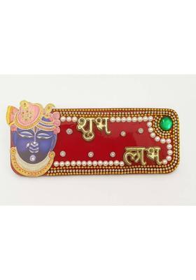 CreativeClub Krishna (Shreenathji) Blessings Shubh Labh Wall Hanging Best fir Home Decor Decorative Showpiece - 6.5 cm&nbsp;&nbsp;(Plastic, Multicolor)