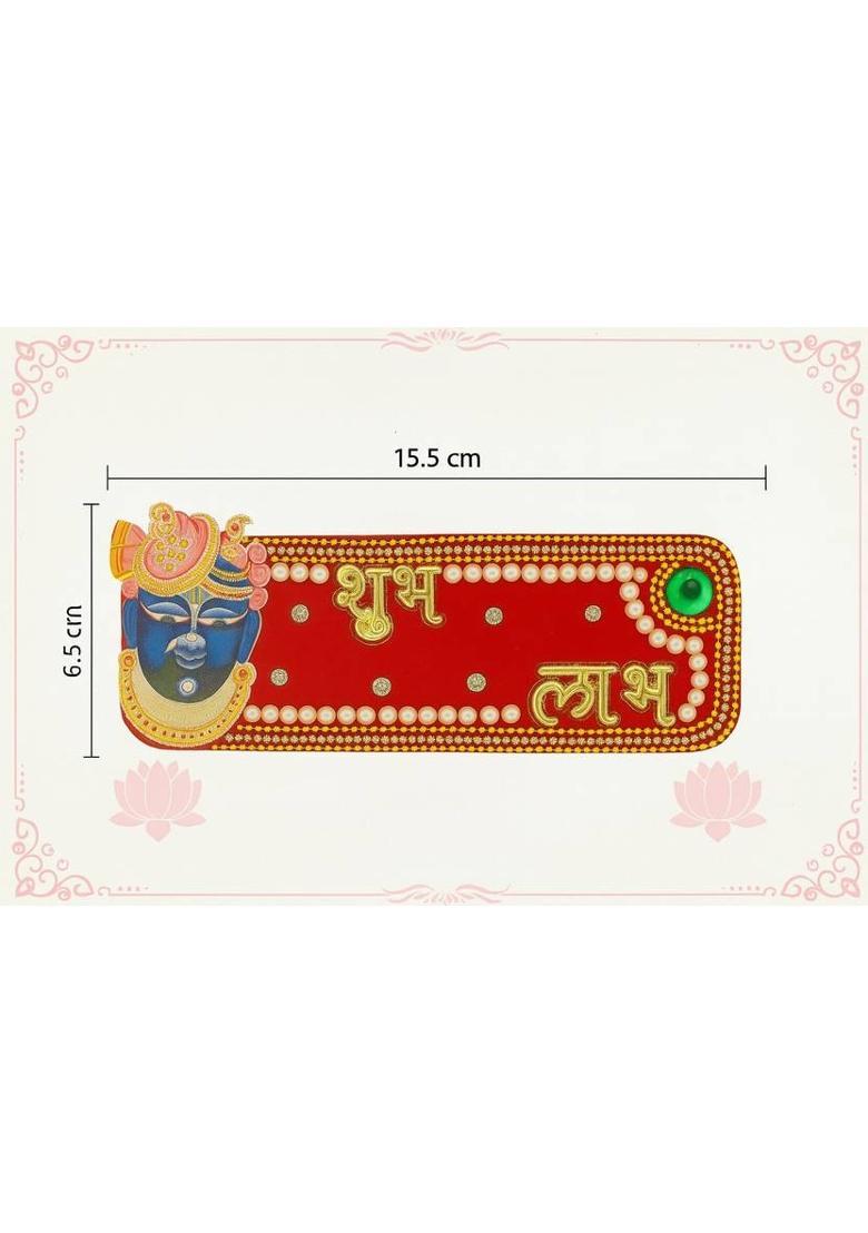 CreativeClub Krishna (Shreenathji) Blessings Shubh Labh Wall Hanging Best fir Home Decor Decorative Showpiece - 6.5 cm&nbsp;&nbsp;(Plastic, Multicolor) - Indya