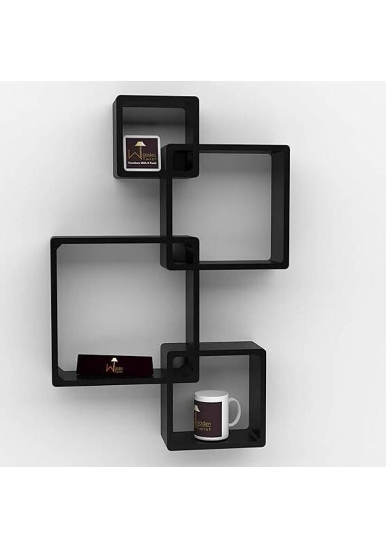 THE UNIQUE WORLD THIS IS WALL SHELF MDF IS LOOK CLASSIC AND PREMIUM PRODOUCT MDF (Medium Density Fiber) Wall Shelf&nbsp;&nbsp;(Number of Shelves - 4, Black) - Indya