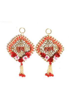 CTW Shubh Labh Door Hanging for Diwali Floral Wall Hangings for Home Decoration. Decorative Showpiece - 10 cm&nbsp;&nbsp;(Metal, Red)