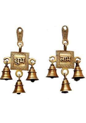 SHREEYAASH ShreeYaash Shubh labh wall hanging bells for home decoration Decorative Showpiece - 15.2 cm&nbsp;&nbsp;(Brass, Gold)