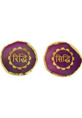Maureen Natural Agate Door Riddhi Siddhi Stickons for Home Decor & Pooja Decorative Showpiece - 3.8 cm&nbsp;&nbsp;(Crystal, Pink)