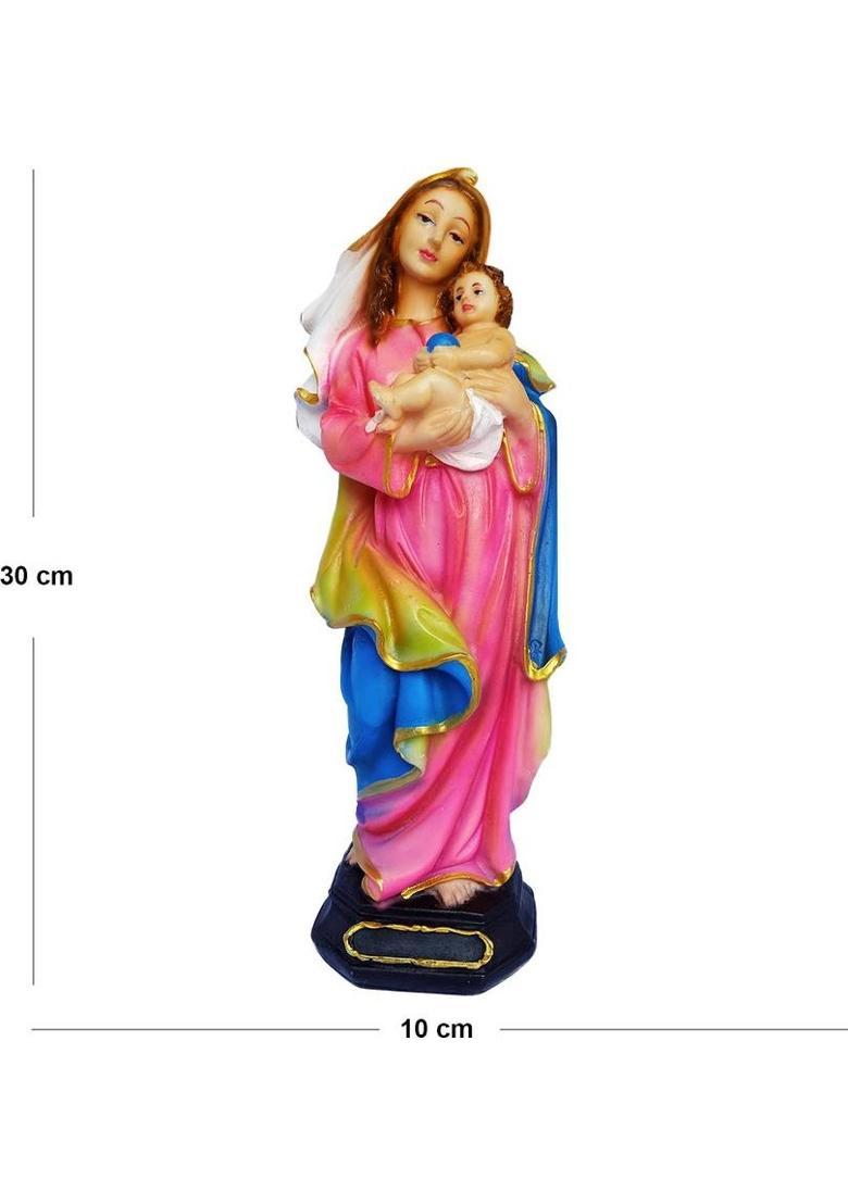 Newven 1 Feet Handcrafted Madona christian statues home decor showpieces items wall hangings statues of gods figurines decoration house warming gifts Decorative Showpiece - 30 cm&nbsp;&nbsp;(Polyresin, Multicolor) - Indya