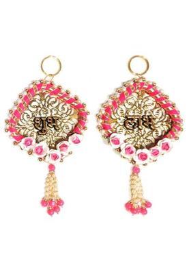 CTW Shubh Labh Door Hanging for Diwali Floral Wall Hangings for Home Decoration. Decorative Showpiece - 13 cm&nbsp;&nbsp;(Metal, Pink)