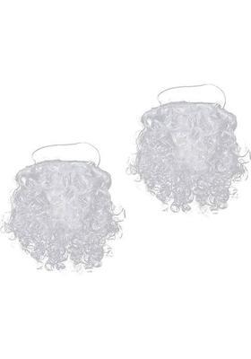 salvusappsolutions Santa Claus Beard/Moustache Set For Christmas, Set of 2 (White_6x6 Inch) Decorative Showpiece - 15 cm&nbsp;&nbsp;(Fabric, Multicolor)