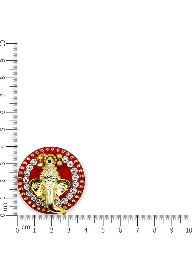 Macsen Acrylic Round Design Shubh Labh and Ganesh Sticker, for Door and Wall Decoration, Diwali Decor Set - 3 Piece (Set of 1) Decorative Showpiece - 4 cm&nbsp;&nbsp;(Plastic, Multicolor) - Indya