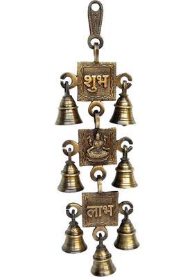 aakrati Shubh Laxmi Labh Brass Bell Decorative Showpiece - 30 cm&nbsp;&nbsp;(Brass, Multicolor)