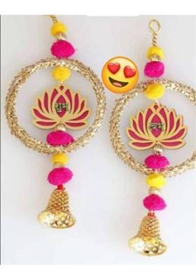 CTW CTW Shubh Labh Door Hanging for Diwali Wall Hangings for Home Decoration. Decorative Showpiece - 18 cm&nbsp;&nbsp;(Fabric, Red)