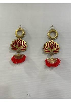 crafthousexports wall decor hanging shubh labh Pack of 2&nbsp;&nbsp;(Red, Gold)