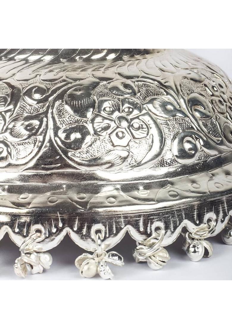 MLS HANDICRAFTS Germen Silver Chatar (umbrella) Full Ghungroo Layer for all the gods (6 inch) Decorative Showpiece - 15.24 cm&nbsp;&nbsp;(Gold Plated, Silver) - Indya