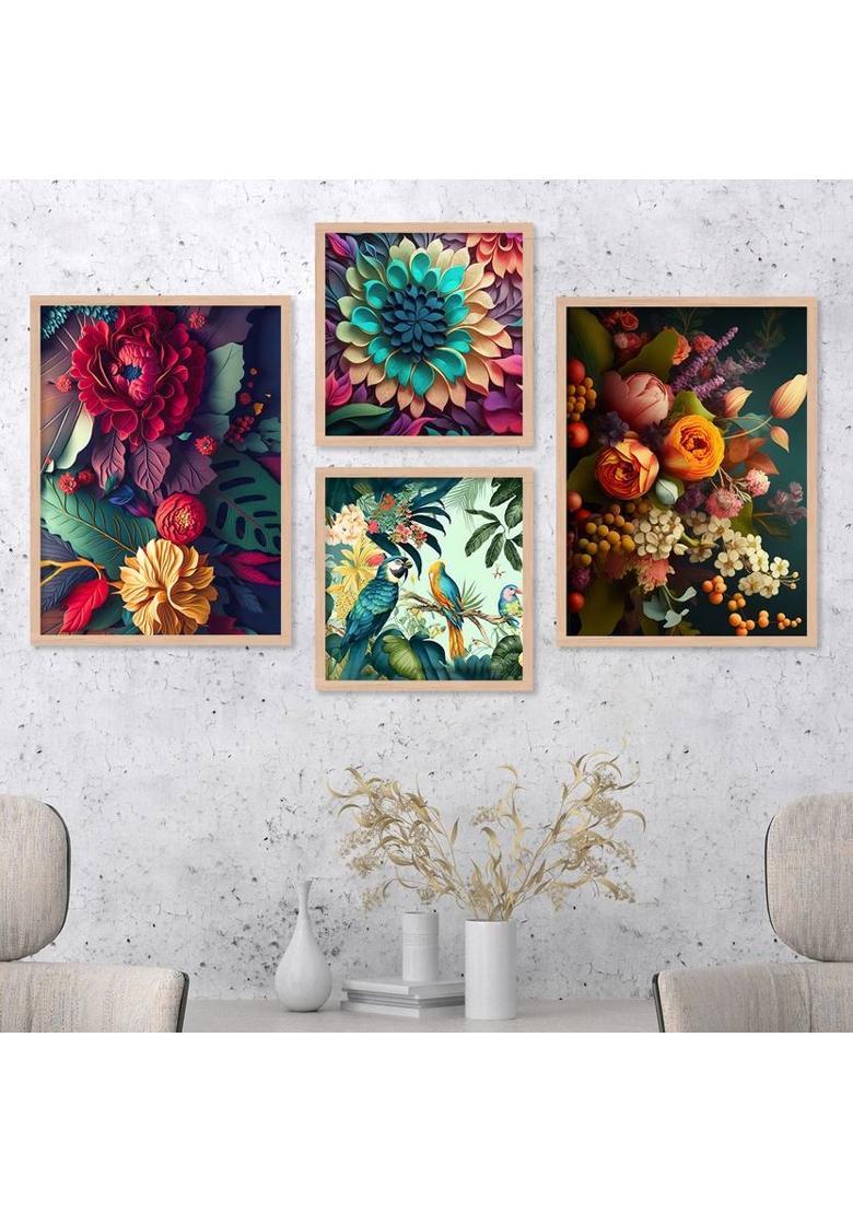 Indie Decor Shubh Labh Hanging with Pearls Floral Design Handmade Wall Decor for Door,Mandir Pack of 2&nbsp;&nbsp;(Red) - Indya