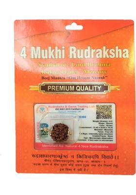 BHAKTI SHRINGAR 4 Mukhi Rudraksha Original Certified Lab Test & X-ray Report Sterling Silver Wood Pendant