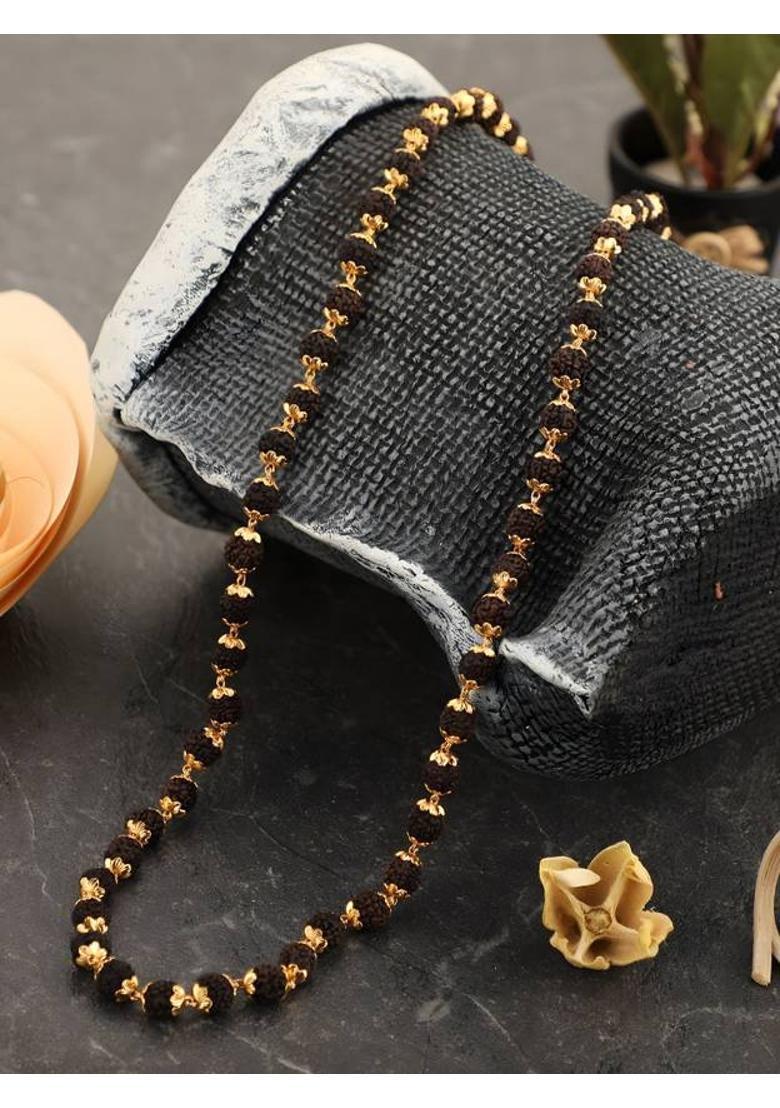 MK Gallery karungali rudrakash mala Silver Brass Pendant Set - Indya