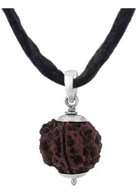 Fine Creation 4 Mukhi Rudraksha, Four Face Radraksha, 4 Face Radraksha, Original Rudraksha Silver Wood Pendant