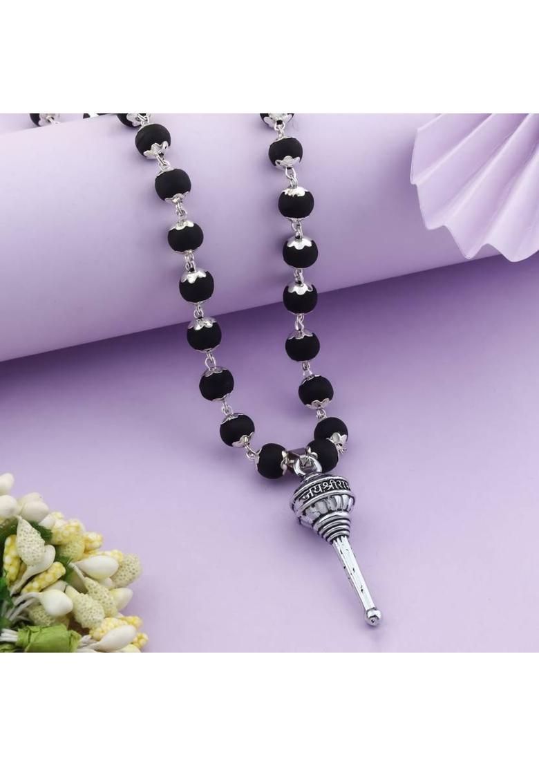 Ram Gada Karungali Mala Silver Plated Brass Chain Set - Indya