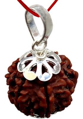 PRIYANSHU NAVRATN 5 Face 5 Mukhi Original Rudraksha Locket Certified Silver Beads Metal Pendant