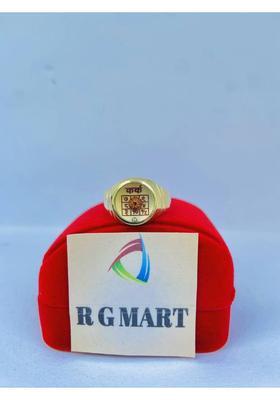 Asthadhatu Kark (Cancer) Rudraksha With Para Rashi Yantra Brass Gold Plated Ring