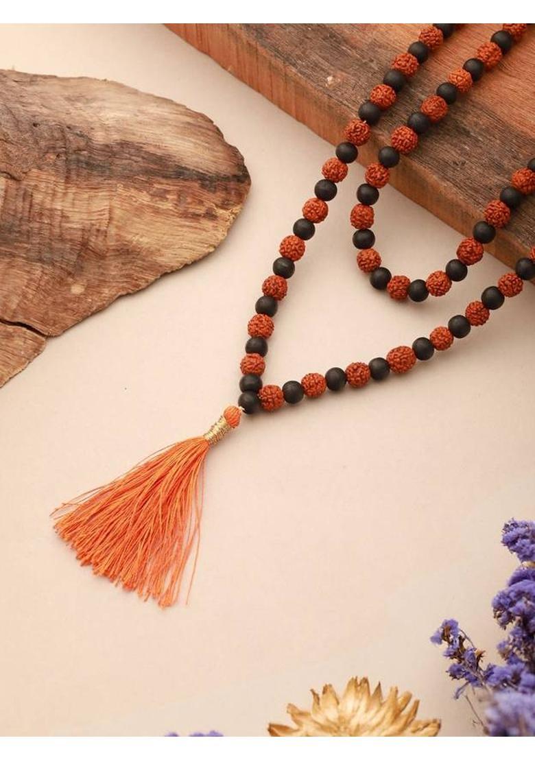 Divya Shakti Rudraksha Karungali Mala - 108+1 Beads Wood Necklace - Indya