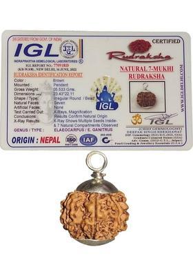 nepalirudraksh 7 Mukhi Rudraksha IGL Certified | Original Seller Nepali Rudraksh | Mother of Pearl Pendant