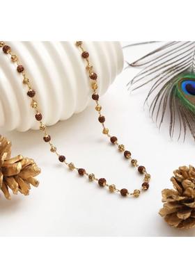 Om Rudraksha Mala – Channel Divine Vibration & Inner Strength Gold-plated Plated Brass, Rudraksha Necklace