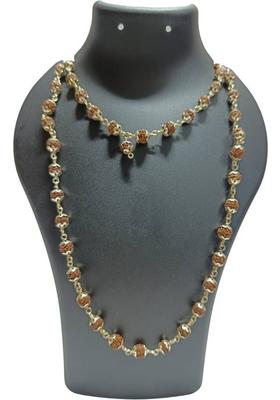 Premium 5 Mukhi German Silver Rudraksha Mala| 54+1 Beads Lab Certified Rudraksha Necklace