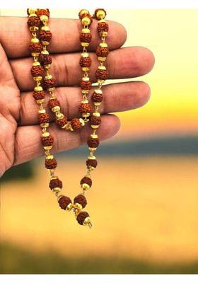 Lab Certified 5 Mukhi/ Faces Rudraksha Jaap Mala, Round Drilled 108 Beads Rudraksha Chain