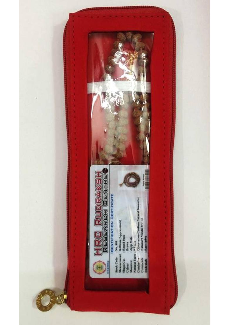 9 MUKHI RUDRAKSHA MALA 8mm Wood Necklace - Indya