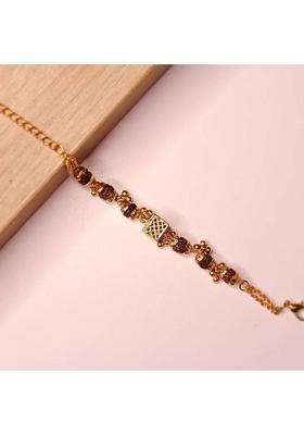 Brass, Rudraksha Gold-plated Charm Bracelet