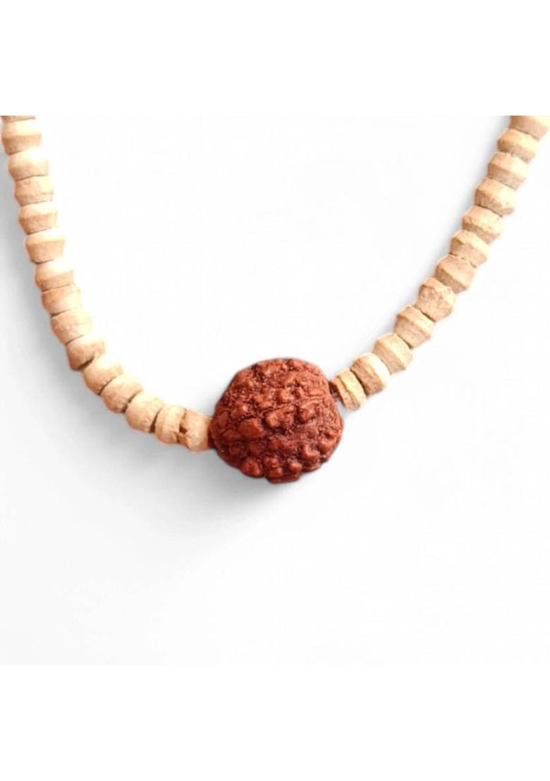 rudraksha kanthi mala original necklece panch mukhi (pack of 1) Wood Chain - Indya
