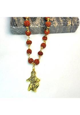 Hanuman Rudraksha Mala Gold-plated Plated Brass, Rudraksha Chain