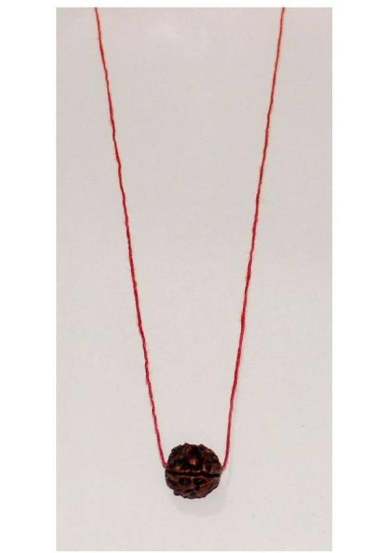 Astrodidi Five Face Rudraksha/ 5 Mukhi Rudraksha / 5 Face Rudraksha Silver Pendant With Lab Certificate Silver Wood Pendant - Indya