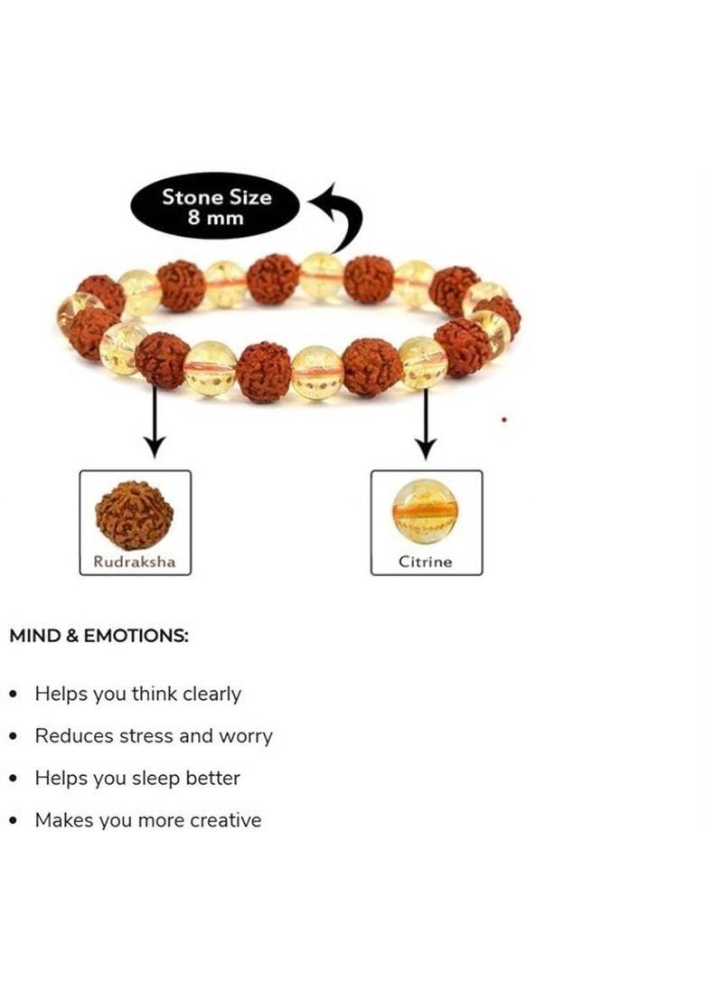 Rudraksha, Citrine Bracelet - Indya