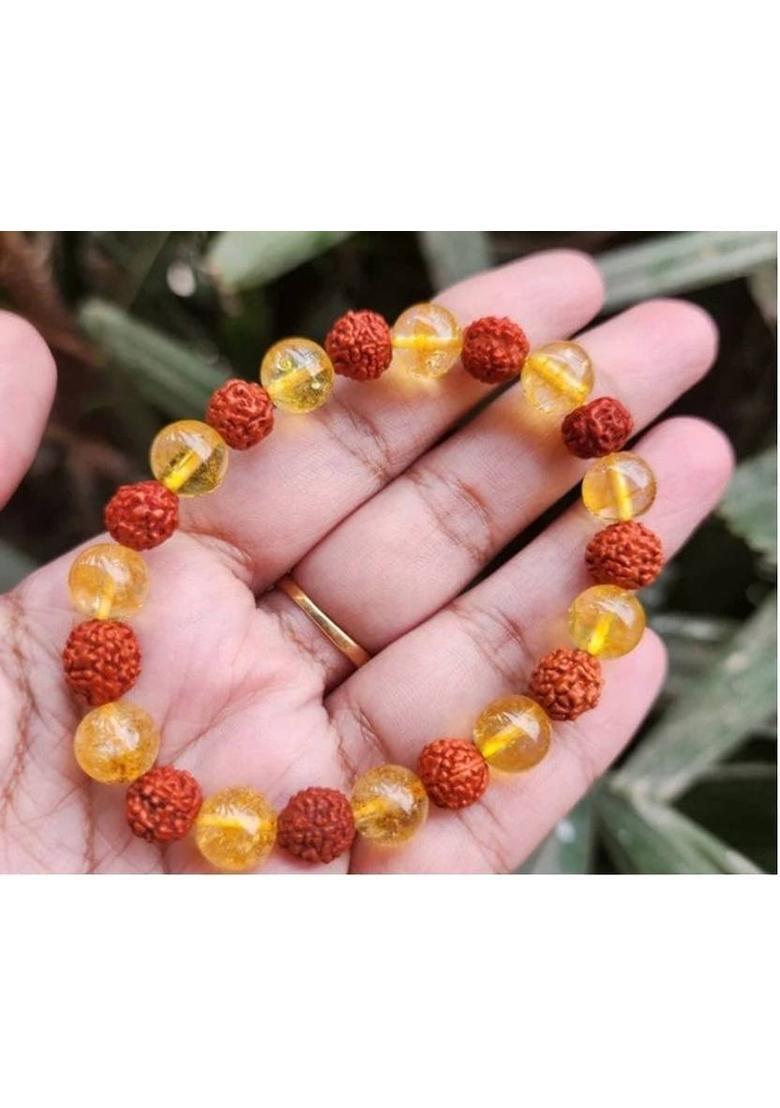 Rudraksha, Citrine Bracelet - Indya