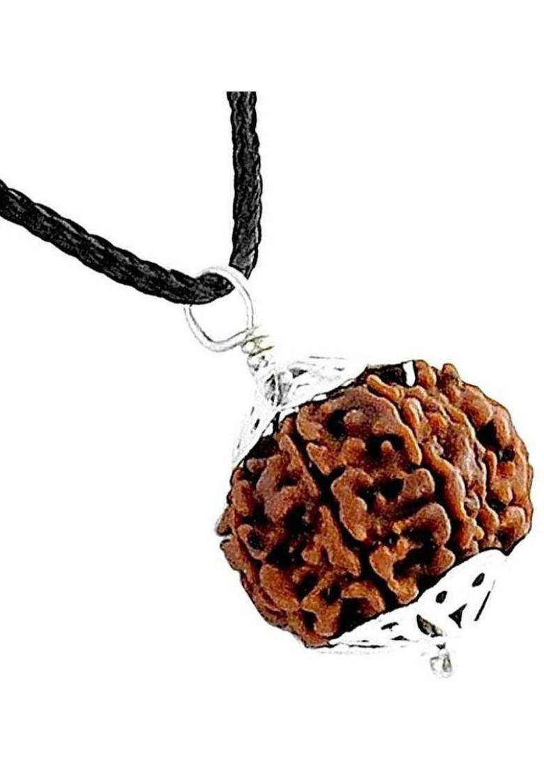 Fine Creation 106 % Original & Natural Six Face / 6 Mukhi Rudraksha With Lab Certified Silver Wood Pendant - Indya