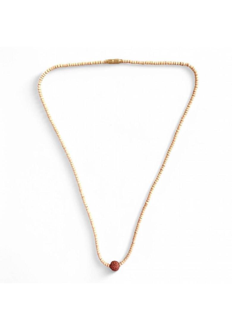 Beautum 3 MUKHI NATURAL ORIGINAL NEPALI RUDRAKSHA FOR MEN AND WOMEN Wood Pendant - Indya