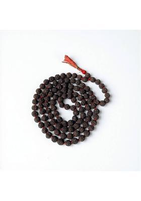 Black panchmukhi Rudraksha Japa Mala 108+1 Beads pooja meditation & gifting Beads Wood Necklace