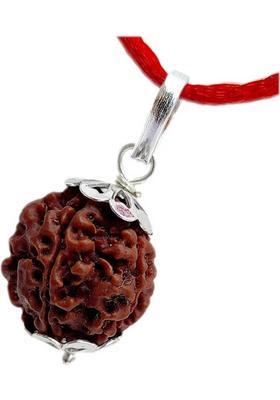 PRIYANSHU NAVRATN 5 Face Certified 5 Mukhi Rudraksha Pendant Original Silver Plated Locket Silver Beads Metal Pendant