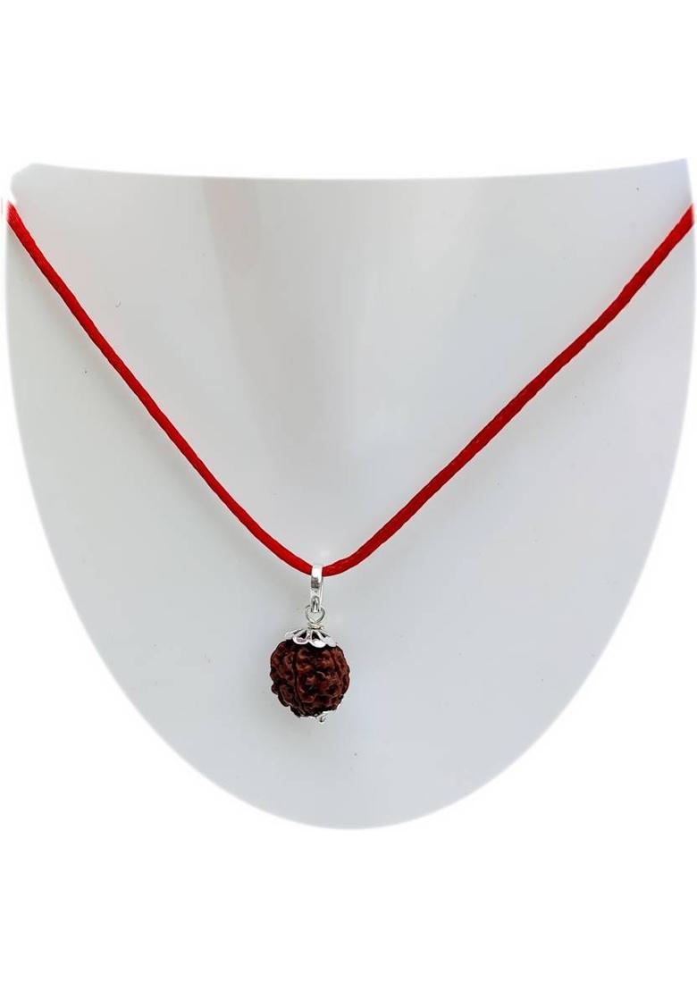 PRIYANSHU NAVRATN 5 Face Certified 5 Mukhi Rudraksha Pendant Original Silver Plated Locket Silver Beads Metal Pendant - Indya