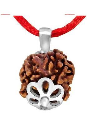 Rudracharms Rudracharms 5 Mukhi Rudraksha With Lab Report Silver Wood Pendant IGL Certified Wood