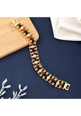 Brass, Rudraksha Beads Gold-plated Bracelet