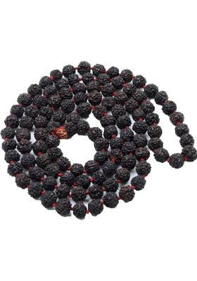 Black 8mm 5mukhi Rudraksha Mala Beads Wood Chain