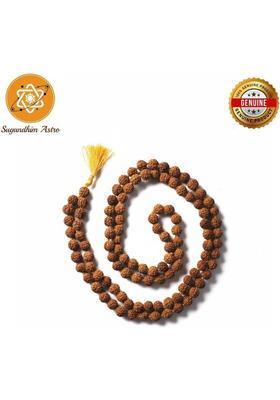 Original 5 Mukhi Rudraksha Mala/Japa Mala/Necklace (108+1 Beads, 7-8mm) Rudraksha Necklace