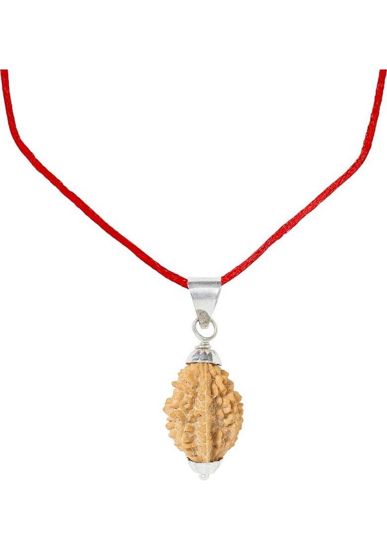 DIVINE HINDU 2 Mukhi Nepali Rudraksha Bead | Lab Certified | Focus, Peace & Vitality Wood Pendant - Indya