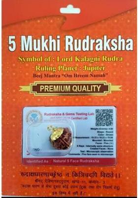 Jewelswonder LORD SHIVA METALS Five / 5 Mukhi Mantra Siddha Nepali Rudraksha , Lab Certified Wood Pendant