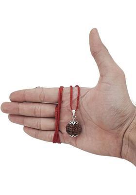 JangraBro 100% Original five Face Rudraksha (5 Mukhi Rudraksh) Natural Silver Beads Brass, Wood Locket