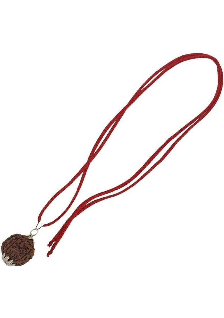 Dayalu Store 5 Mukhi Rudraksha Original Certified | Original Seller Nepali Rudraksha | Silver Beads Brass, Wood Pendant Set - Indya